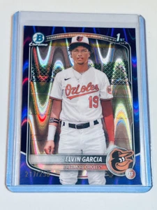 2025 Bowman 1st Purple Ray Wave /250 Elvin Garcia Baltimore Orioles Sp - Picture 1 of 2