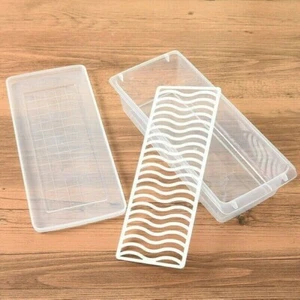 Fridge Food Crisper Kitchen Storage Boxes Plastic Seal Container Box Rectangular - Picture 1 of 14