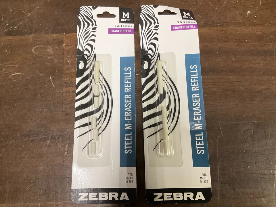 Механический технический ластик для карандашей Zebra сталь M заправки 14 штук - Изображение 1 из 1