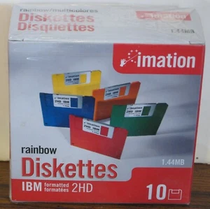Imation 3,5" Disketten 2HD 1,44MB - eine versiegelte Rainbow 10er Pack - 2007 - Bild 1 von 4