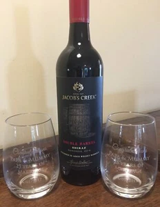 Personalised Engraved Stemless Wine Set WEDDING GIFT or anniversary gift - Picture 1 of 11