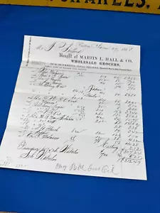 1868 Quittung Martin L. Hall Großhandel Lebensmittelgeschäft - Faneuil Hall Square, Boston MA - Bild 1 von 7
