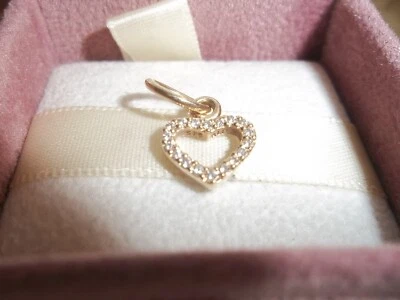Genuine Pandora 14ct Gold & Diamond Be My Valentine Pendant Charm 350136D - Image 1 of 3