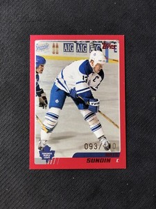 2003-04 TOPPS MATS SUNDIN RARE RED PARALLEL #ed 93/100
