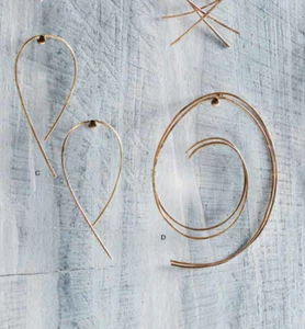 Figural Hoop Earrings 14k Gold-Filled, 2½" L Threader, Uncommon James Overstock - Picture 1 of 4