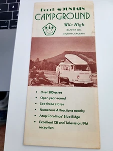 Vintage Beach Mountain North Carolina Campground Brochure VW Camper On Front - Picture 1 of 3