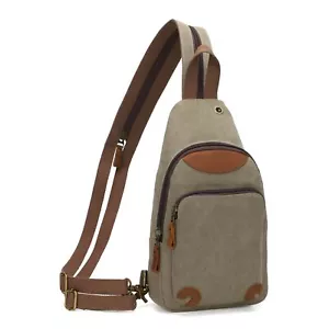 Canvas Sling Bag Crossbody Backpack Shoulder Casual Rucksack for Men Women - Picture 1 of 6