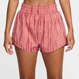 Nike One Women's Dri-FIT High Waisted Brief Lined Printed Running Shorts - Picture 1 of 5