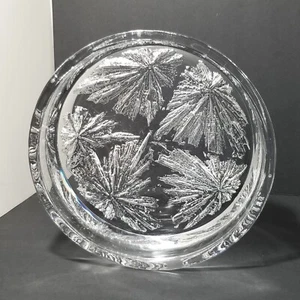 Daum Nancy Cratere Center Bowl Heavy Clear Art Glass France Signed Cracked Ice - Picture 1 of 14