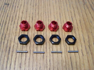 Tuerca y pasador hexagonales de rueda Arrma V2 Infraction 6s BLX rojo aluminio 17 mm negro hexagonal - Imagen 1 de 2