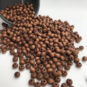 100X Brown Wood Beads 8x6.5mm Matte Wooden Rondelle DIY Craft Jewellery Bead - Picture 1 of 3