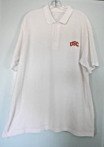 VINTAGE WEISSES POLOSHIRT USC UNIVERSITY OF SOUTHERN CALIFORNIA TROJANER - HERREN XL - Bild 1 von 16