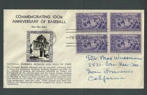 855 FDC 6-12-39 Block Of 4 On Crosby Court Photo Cachet 100th Anniversary Of---- - Picture 1 of 1