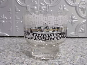 Vintage Libbey Glass Condiment Container Jar White Gold Black EUC - Picture 1 of 6