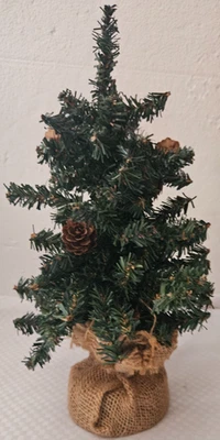 TableTop Artificial Mini Christmas Tree / Linen Base Christmas Decor Home/Office - Image 1 of 4