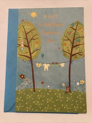 Tarjeta de felicitación grande de felicitaciones a tu recién nacido Foto 1 de 4