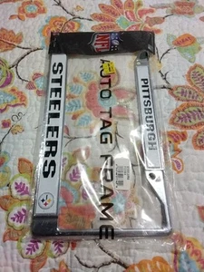 PITTSBURGH STEELERS NFL Officially Licensed Chrome Auto License Plate Frame - Picture 1 of 5