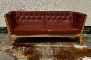 Vintage Danish stouby 3 seater Leather Sofa Cheap With Small Leather Issue. - Picture 1 of 12