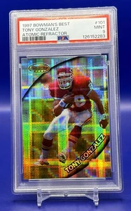 Tony Gonzalez Bowman’s Best 1997 refractor atómico radiocontrol PSA 9 como nuevo novato - Imagen 1 de 4