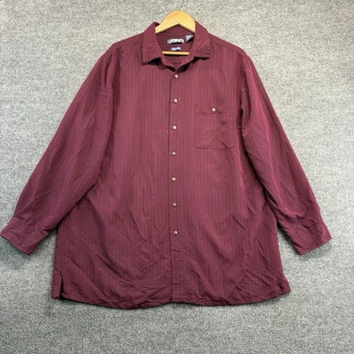 Campia Shirt Men 2XLT Burgundy Long Sleeve Button Up Easy Care - Image 1 of 4