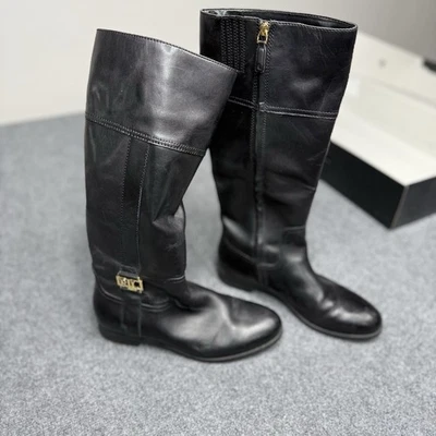 Botas de montar Ralph Lauren Berdie de cuero negras para mujer - talla 8,0 B Foto 1 de 4