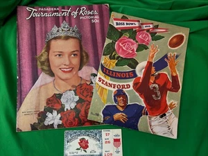 1952 ROSE BOWL Ticket/Programm/Parade Bild/ROSE BOWL QUEEN AUTOGRAMM Illini - Bild 1 von 16