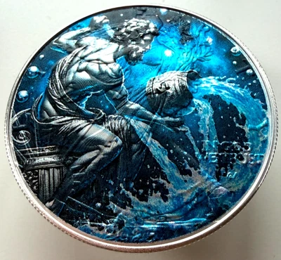Aquarius Zodiac - American Silver Eagle 1oz .999 Silver Dollar Coin - Image 1 of 4