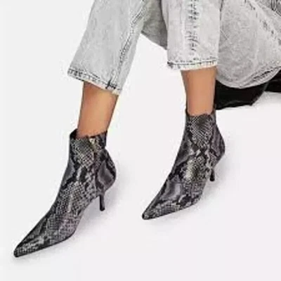 Anine Bing Ava Botas Nubladas Pitón Serpiente Punta Gatito Tacón EU 41 US 10.5 Foto 1 de 4