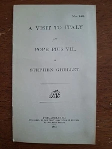 A Visit to Pope Pius VII, 1885 Society of Friends Tract 148, Pamphlet (Quakers) - Imagen 1 de 4