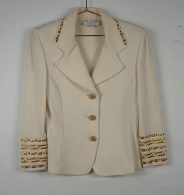 CHAQUETA ST JOHN BOTONES DORADOS PUNTO TALLA 10 Foto 1 de 4
