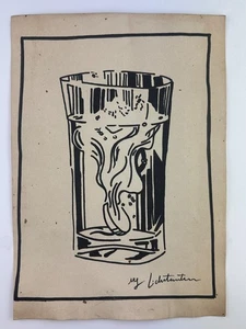 ROY LICHTENSTEIN Coa Drawing Vintage Painting Original Signed Stamped - Picture 1 of 3