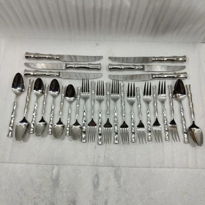 Vintage Supreme Besteck Bambus Edelstahl Japan Besteck 6 Sets + 4 EL 28 Teile insgesamt - Bild 1 von 9