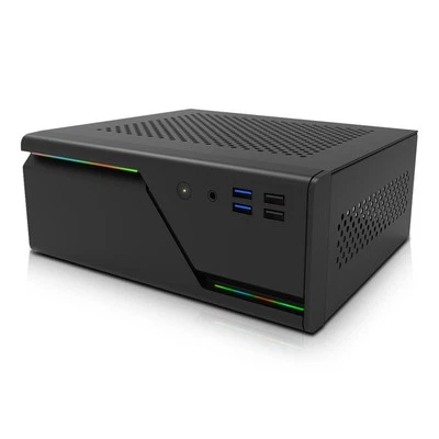 Mini-ITX HTPC Gehäuse mit 5V ARGB Frontpanel&4x USB-Anschlüssen for 1U-Netzteile - Bild 1 von 4