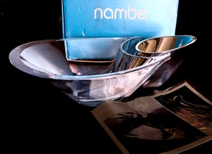 Nambe Modernes Set mit großen Schmetterling Chip und Dipschalen - Bild 1 von 4