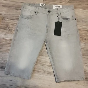Evolution In Design Shorts Mens 34 Gray Denim Slim Fit Skater Streetwear NEW - Picture 1 of 9