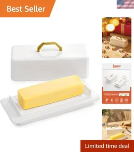 Butter Dish with Lid 4oz Ceramic Cover for Countertop Kitchen Storage - Picture 1 of 9