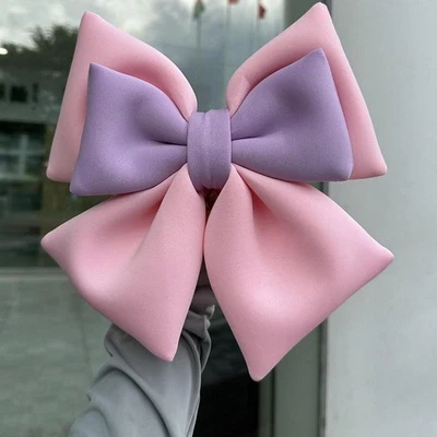 Electric Vehicle Motorcycle Helmet Bow Cloth Ribbon Decoration Multicolor - Image 1 of 3