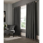 Studio G Elba Lined Eyelet Curtains Steel Textured Semi-plain Grey 117cm x 137cm