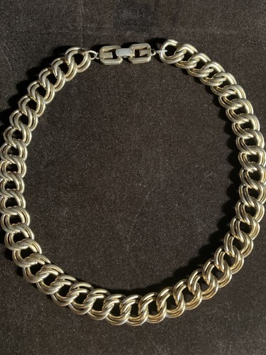 Givenchy Collana Girocollo Dichiarazione Oro Doppio Bordo Link 19” x 5 8”