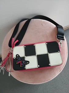 RIANI Schulter Tasche Crossbody Schwarz Weiß Pink Lack Leder NP 359,- - Bild 1 von 11