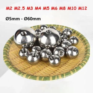 Ø5mm -Ø60mm Stainless Steel Balls With Half Thread Ball Bearing M2 M3-M12 Thread - Picture 1 of 18