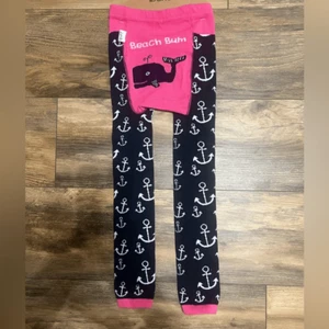 Lazy One leggings beach bum bottoms whale anchor graphic size 4T cute cozy - Picture 1 of 5