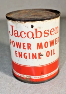 ANTICO MOTOFALCIATRICE JACOBSEN OLIO MOTORE LATTA LITOGRAFIA ALAMBICCO COMPLETO GAS RACINE WI. - Foto 1 di 5