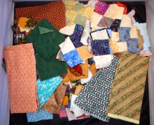 Huge 3 Lb 12 Oz Quilters Cotton Fabric Scraps Many Sqs Strips Lot 6 - Picture 1 of 2