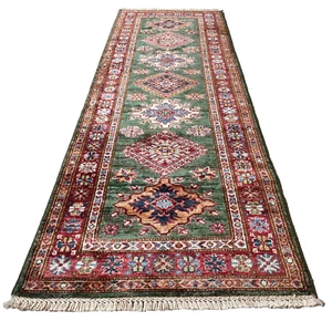 191 x 65cm Vintage Handmade Afghan Carpet Hallway Runner Kazak Oriental Wool Rug - Picture 1 of 24