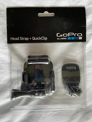 New Sealed Genuine GoPro Head Strap + Quick Clip #ACHOM-001 Black For All Hero - Image 1 of 3