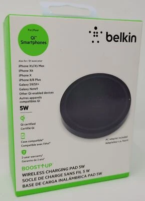 BOOST UP 5W Qi Certified Wireless Charging Pad for iPhone/Android, Black - Image 1 of 4