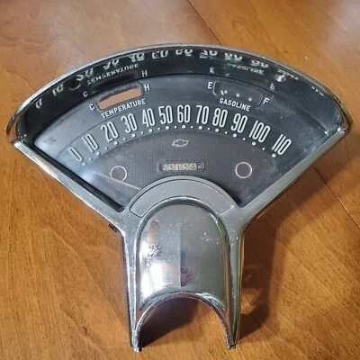 Velocímetro Chevrolet 1955-1956 original vintage para coche de transmisión estándar Foto 1 de 4
