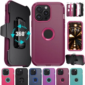 Funda resistente a prueba de golpes para Apple iPhone 15 Pro Max 15 Plus + clip para cinturón - Imagen 1 de 84