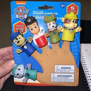 Paw Patrol Bath Time Finger Puppets: Rubble, Tracker, Ryder, Chase & Everest Nuevo - Imagen 1 de 13